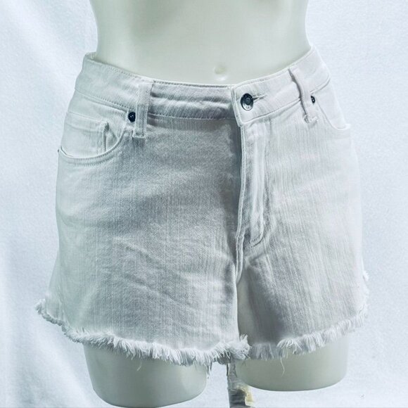 PISTOLA Women's Shorts White Cotton Denim Jean Frayed Edge Hem Stretch Size 32 - Picture 15 of 15